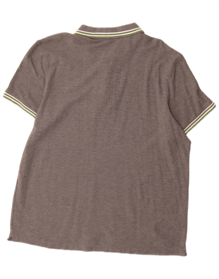 LOTTO Mens Polo Shirt 2XL Grey Cotton