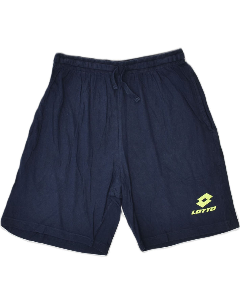LOTTO Mens Sport Shorts XL Navy Blue Cotton | Vintage | Thrift | Second-Hand | Used Clothing | Messina Hembry 