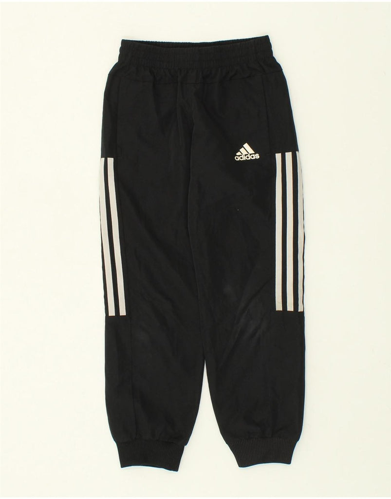 ADIDAS Boys Graphic Tracksuit Trousers Joggers 7-8 Years Black Polyester | Vintage Adidas | Thrift | Second-Hand Adidas | Used Clothing | Messina Hembry 