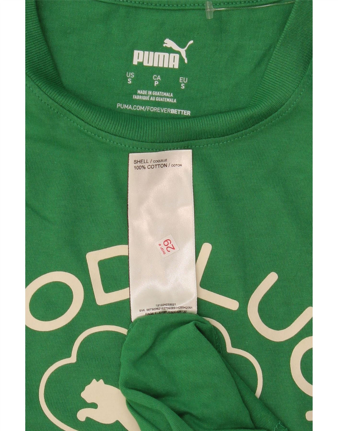 Puma Mens Graphic T-Shirt Top Small Green Cotton