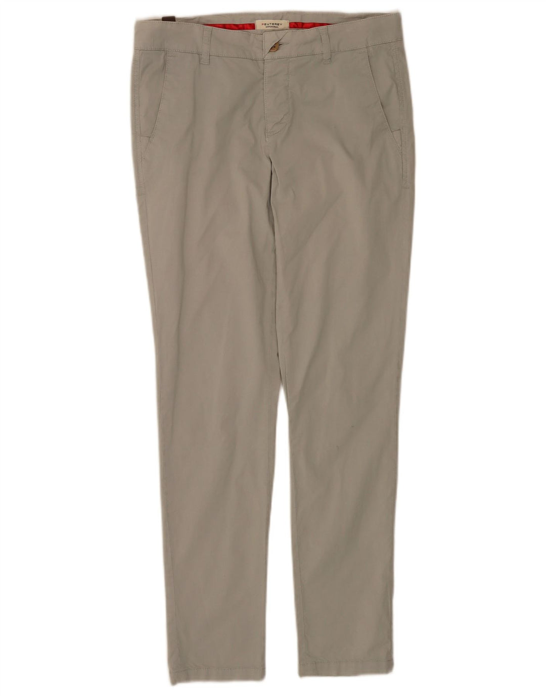 PEUTEREY Womens Slim Chino Trousers EU 40 Medium W30 L30 Grey Cotton