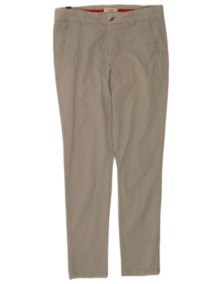 PEUTEREY Womens Slim Chino Trousers EU 40 Medium W30 L30 Grey Cotton