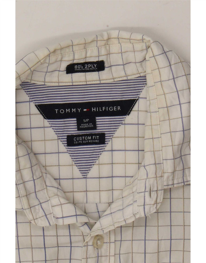 Tommy Hilfiger Mens Custom Fit Shirt Small White Check