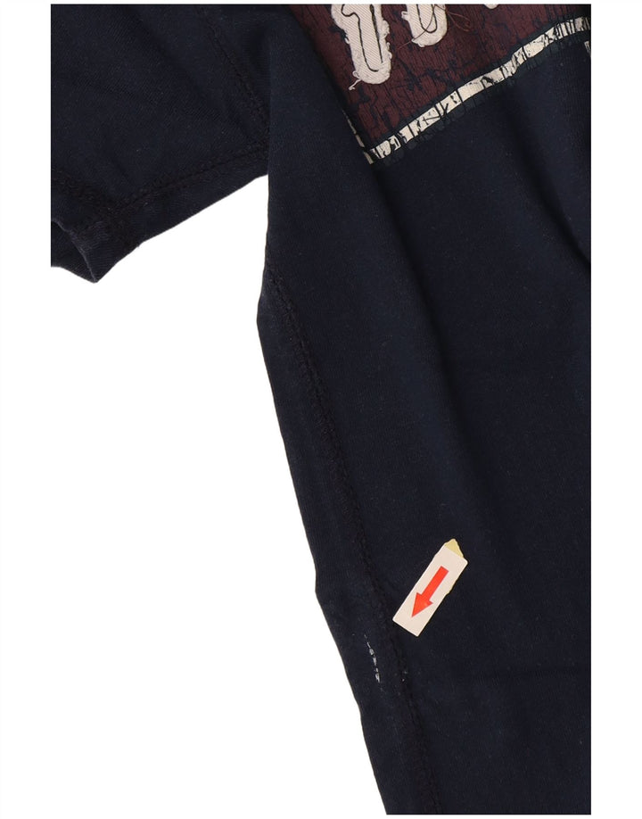 HARD ROCK CAFE Mens Florence Graphic T-Shirt Top Small Navy Blue Cotton