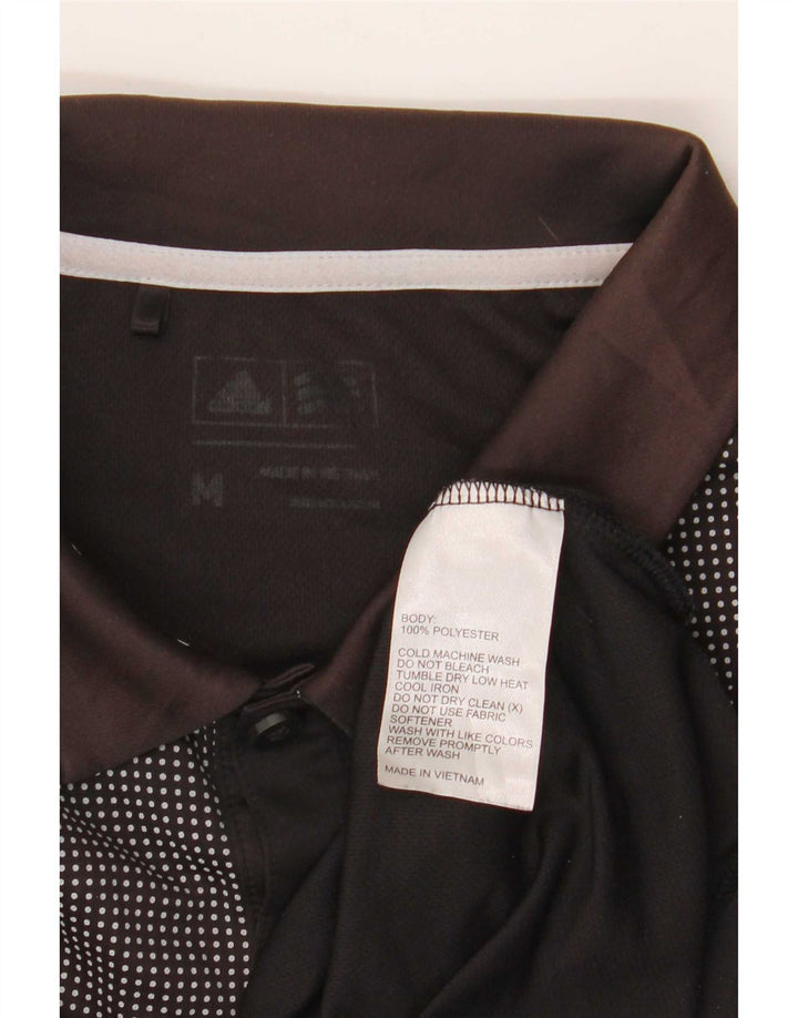 Adidas Mens Polo Shirt Medium Black Colourblock Polyester
