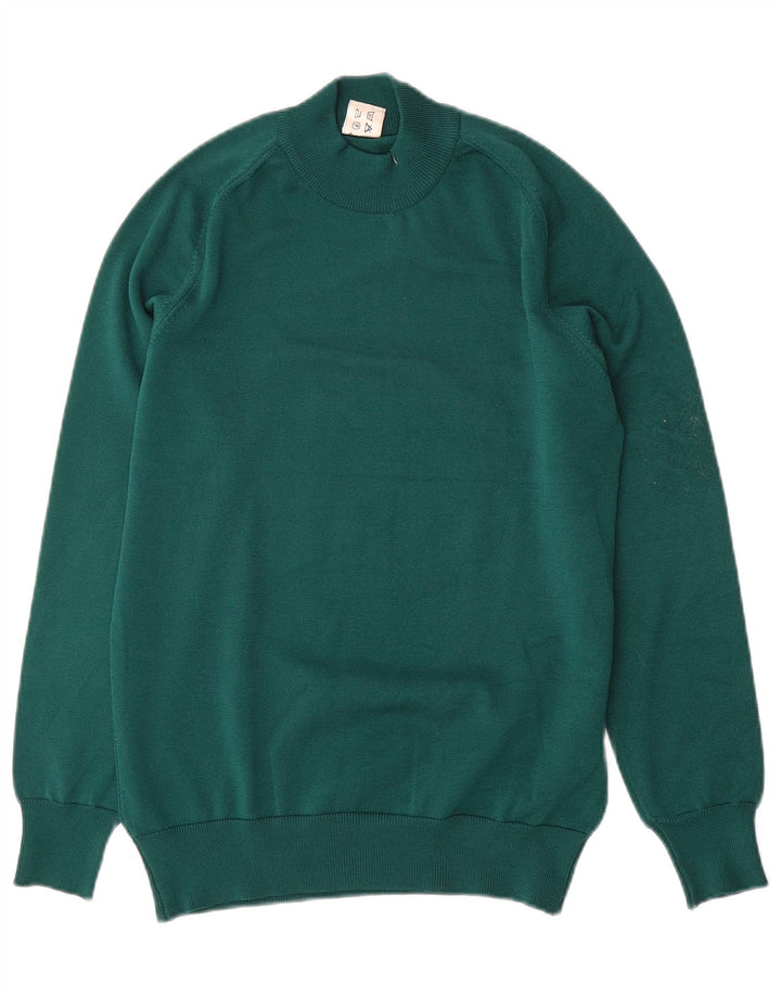 Vintage Womens Turtle Neck Jumper Sweater UK 12 Medium Green