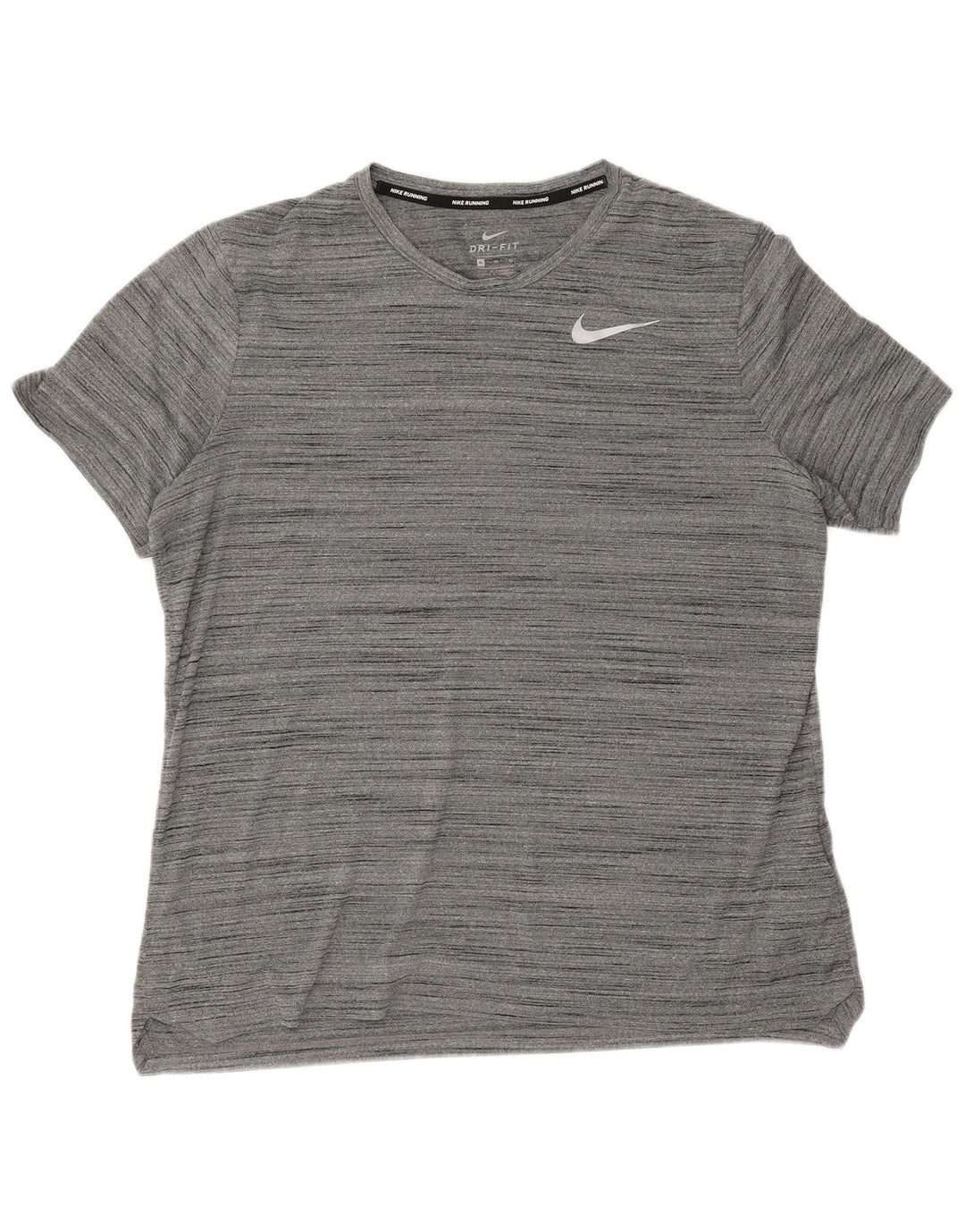 Nike Mens Dri Fit T-Shirt Top XL Grey Flecked Polyester