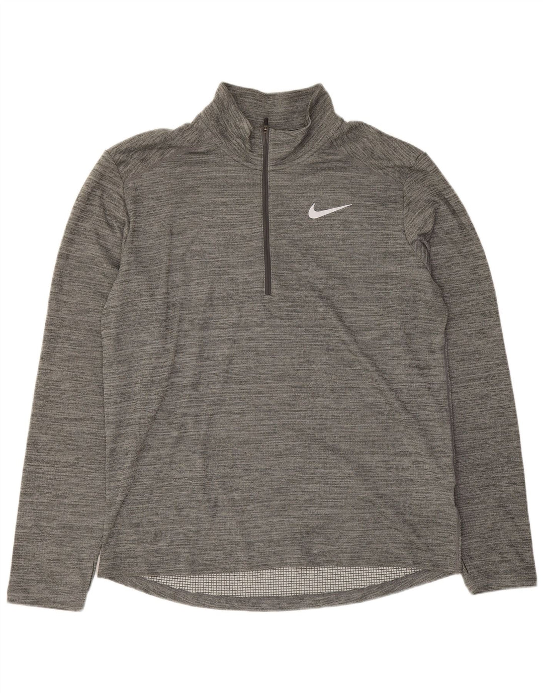Nike Mens Dri Fit Zip Neck Pullover Tracksuit Top Large Grey Flecked