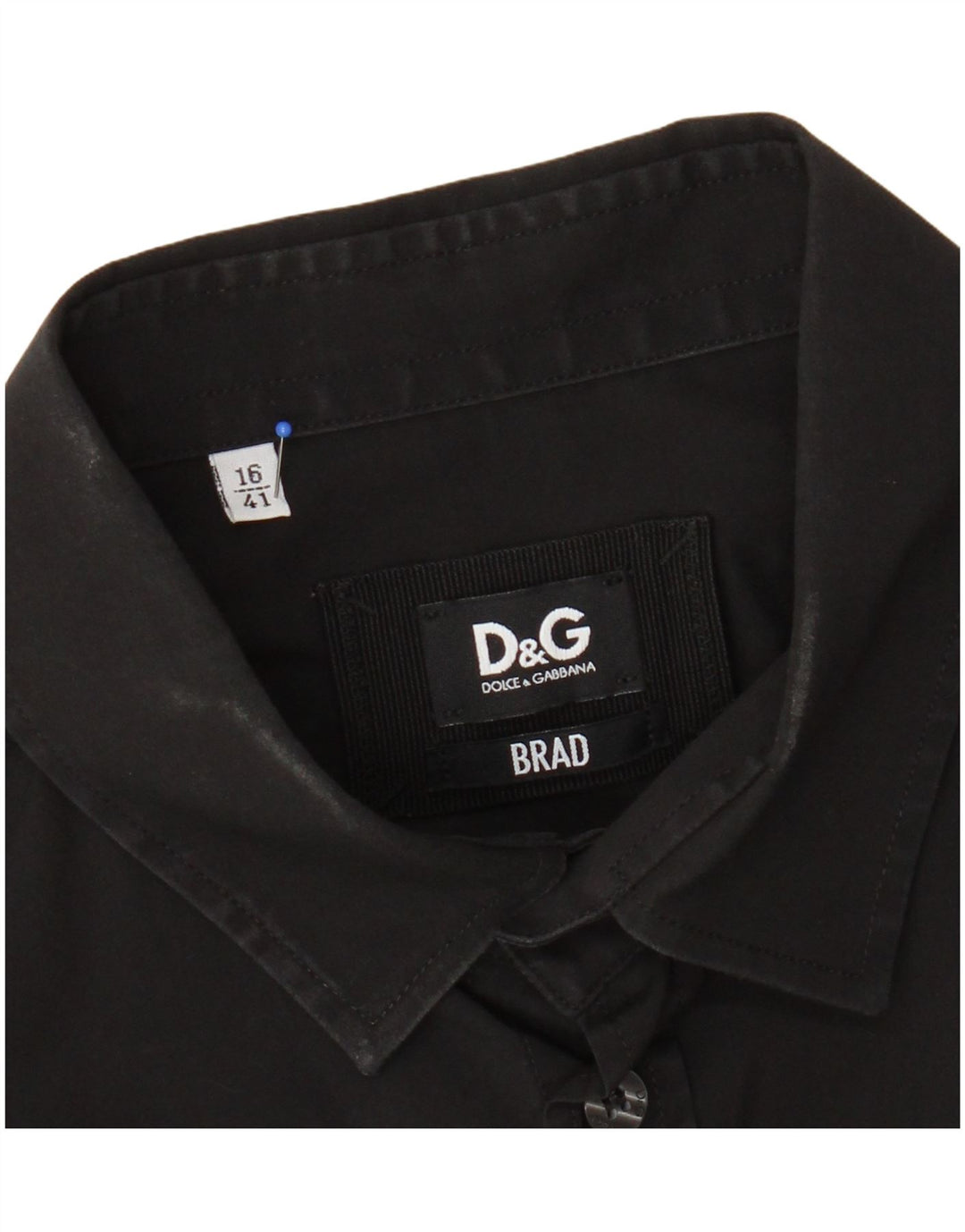 DOLCE & GABBANA Mens Shirt Size 16 41 Large Black Cotton
