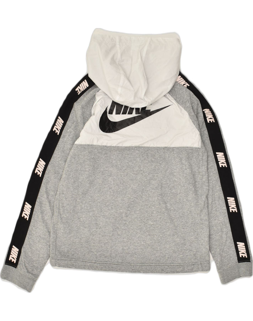 NIKE Boys Graphic Hoodie Jumper 13-14 Years XL Grey Cotton | Vintage Nike | Thrift | Second-Hand Nike | Used Clothing | Messina Hembry 