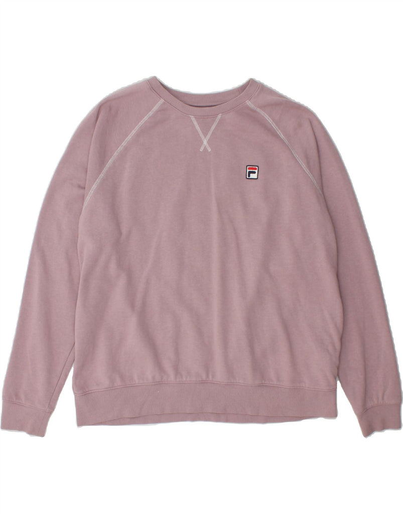 FILA Womens Oversized Sweatshirt Jumper 2XL Pink Cotton Vintage Fila and Second-Hand Fila from Messina Hembry 