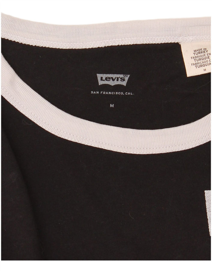 Levi's Womens T-Shirt Top UK 14 Medium Black Colourblock