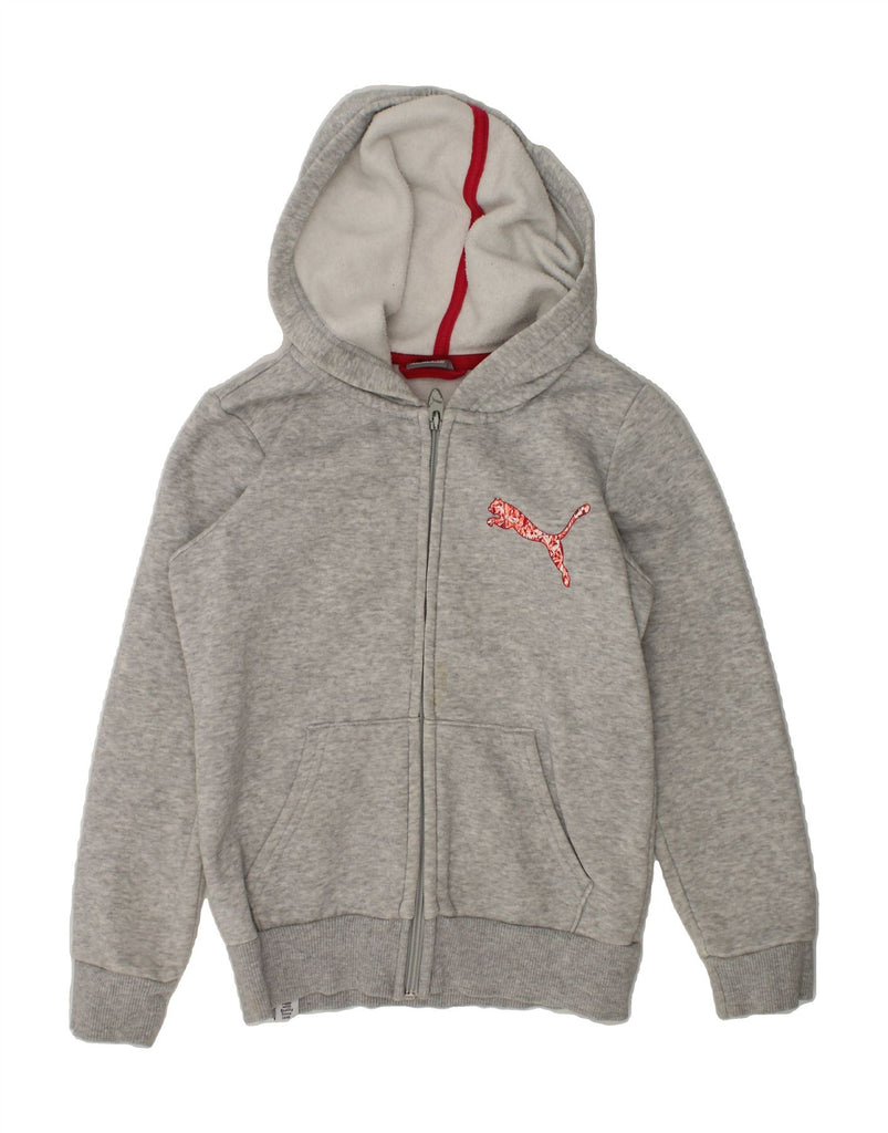 PUMA Girls Zip Hoodie Sweater 7-8 Years Grey | Vintage Puma | Thrift | Second-Hand Puma | Used Clothing | Messina Hembry 