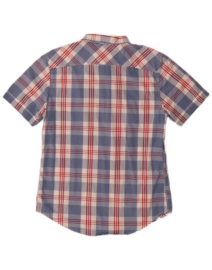 Levi's Mens Short Sleeve Slim Fit Shirt Medium Blue Check Cotton