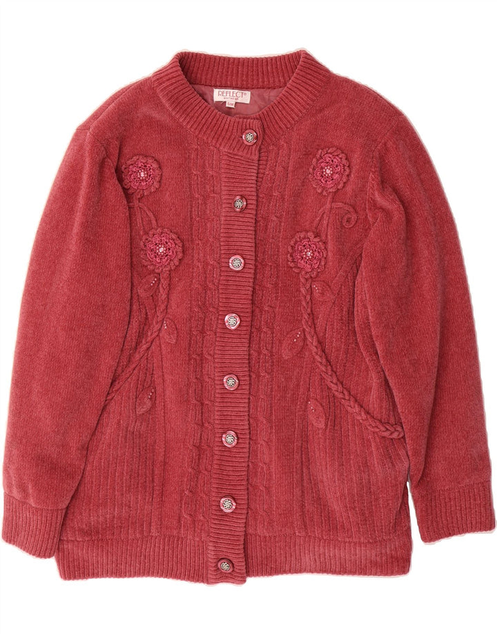 REFLECT Womens Oversized Cardigan Sweater UK 10 Small Red Acrylic Vintage Reflect and Second-Hand Reflect from Messina Hembry 