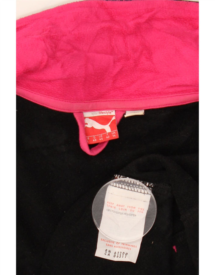 PUMA Womens Tracksuit Top Jacket UK 14 Medium Black Polyester