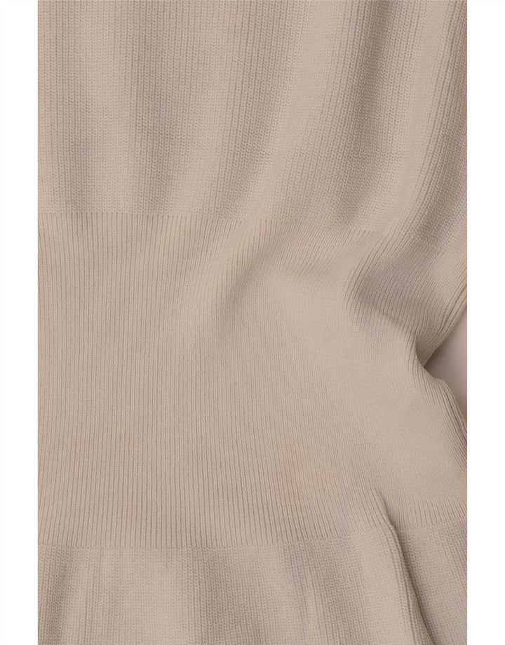 Zara Womens Top Long Sleeve UK 10 Small Beige