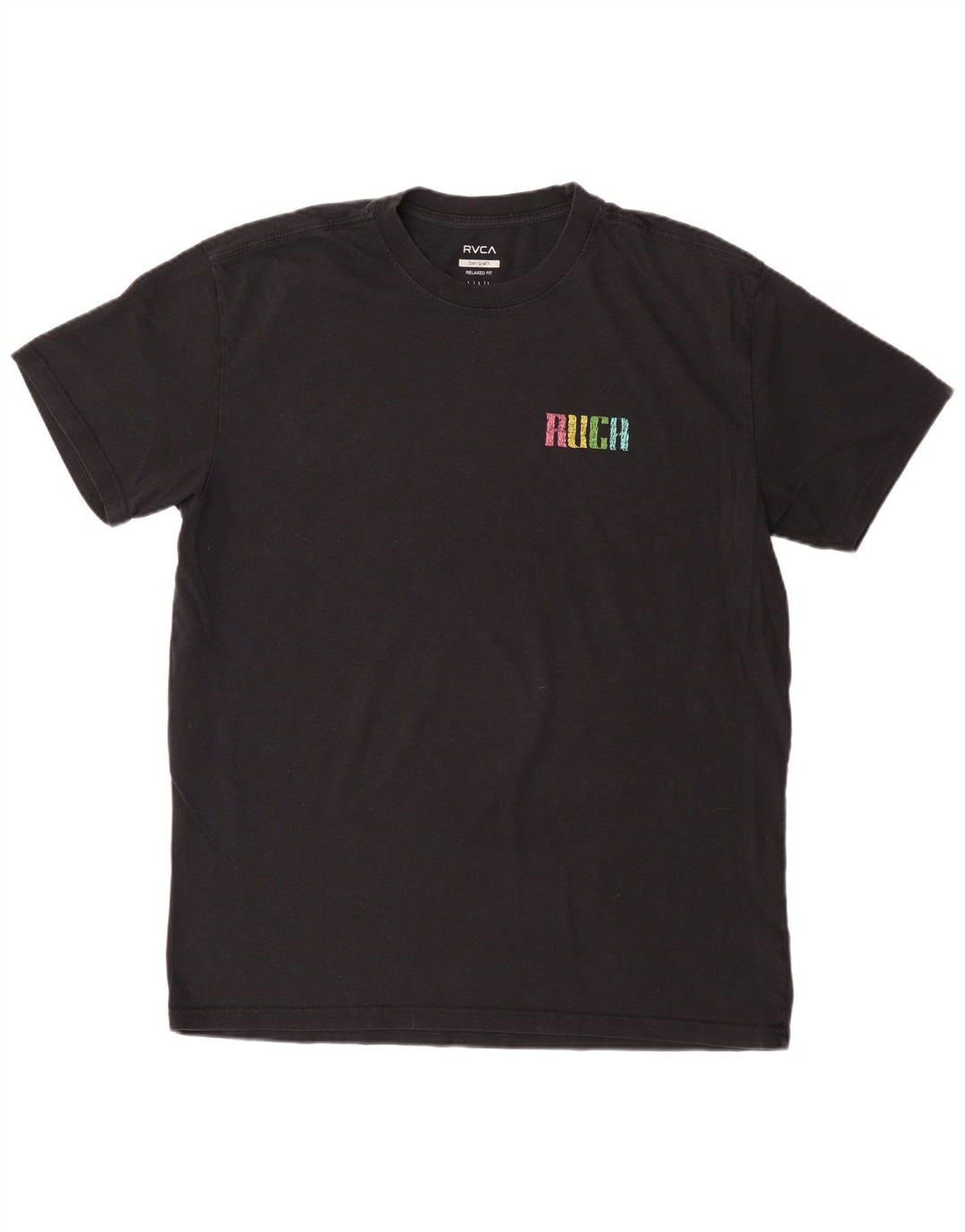 RVCA Mens Relaxed Fit Graphic T-Shirt Top Large Black