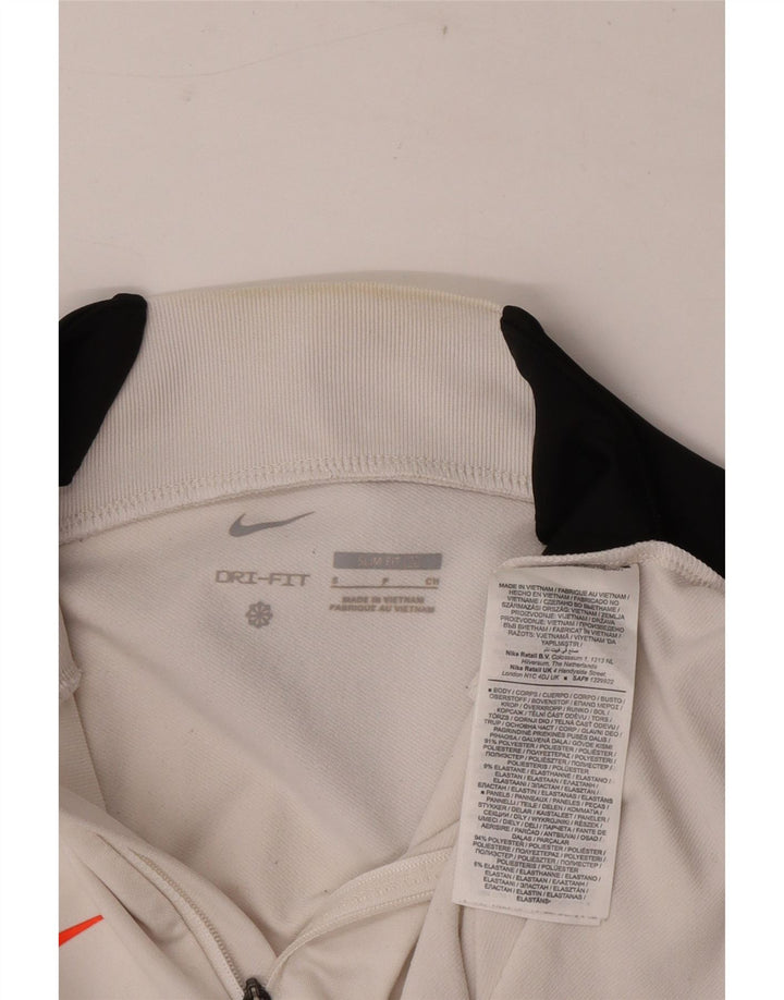 Nike Mens Dri Fit Zip Neck Slim Pullover Tracksuit Top Small White