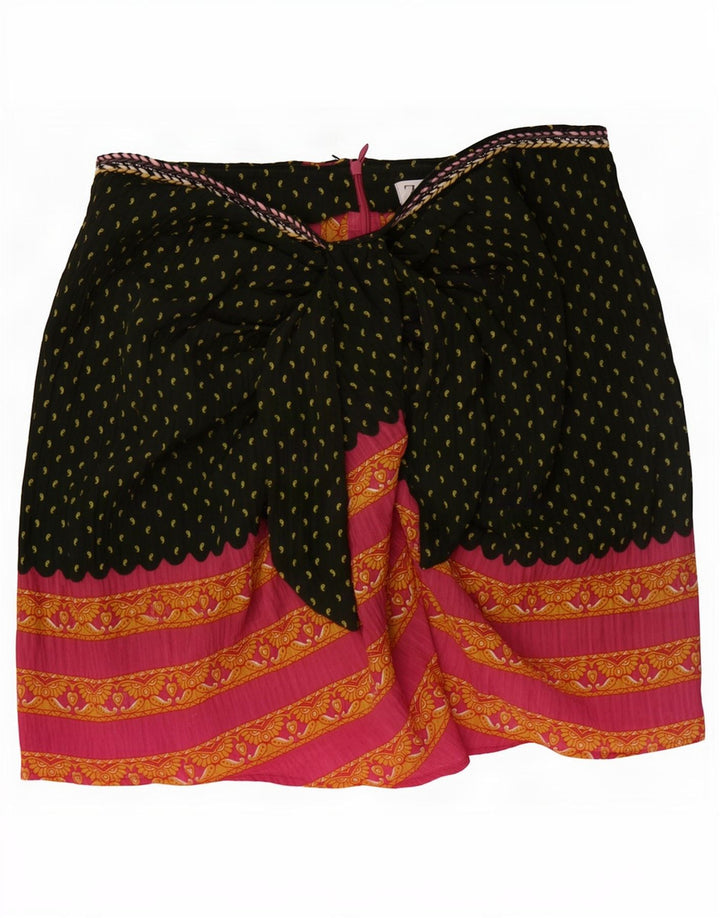 Zara Womens Mini Skirt Large W30 Green Paisley