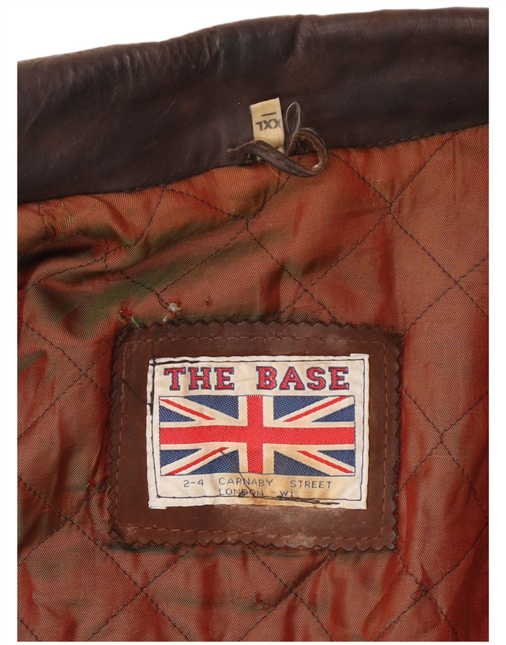 Vintage Mens Leather Jacket UK 44 2XL Brown