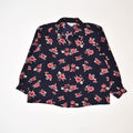 VINTAGE Womens Shirt UK 16 Large Navy Blue Floral | Vintage | Thrift | Second-Hand | Used Clothing | Messina Hembry 