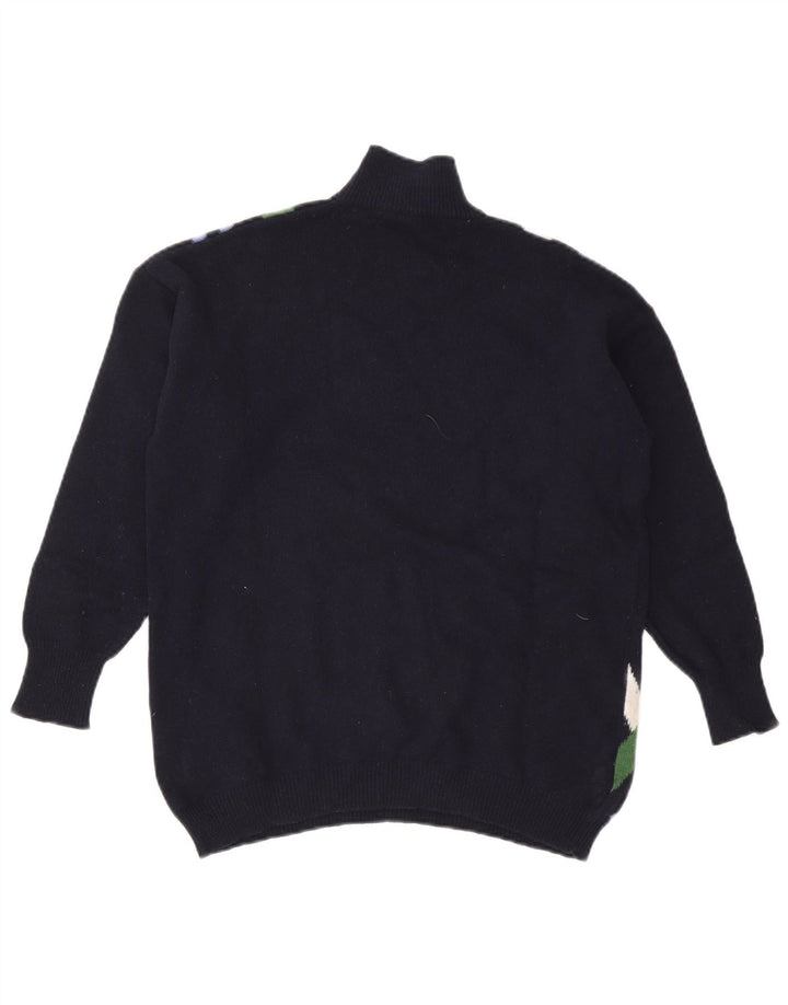 Marella Womens Turtle Neck Jumper Sweater UK 10 Small Navy Blue Striped