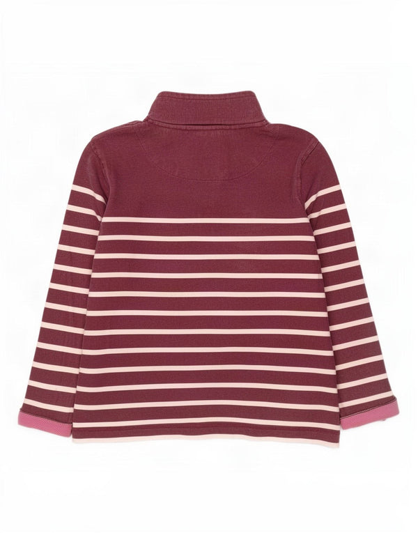 Weird Fish Womens Oversized Sweatshirt Jumper UK 16 Large Burgundy Striped