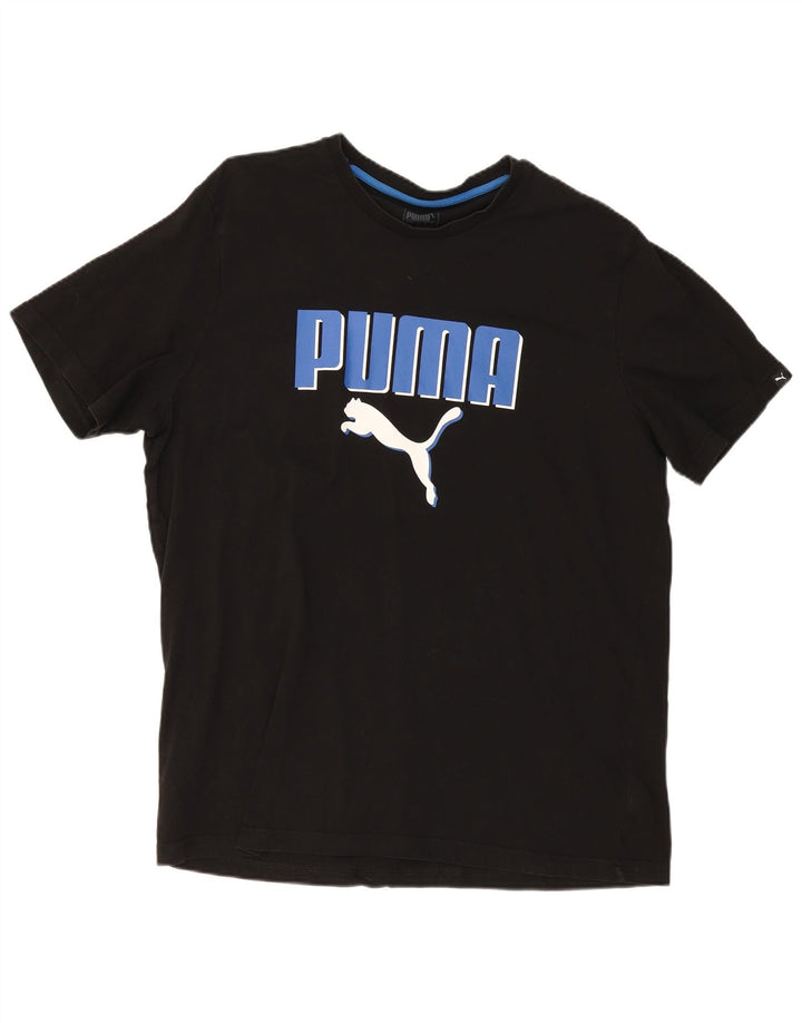 PUMA Mens Graphic T-Shirt Top 2XL Black Cotton