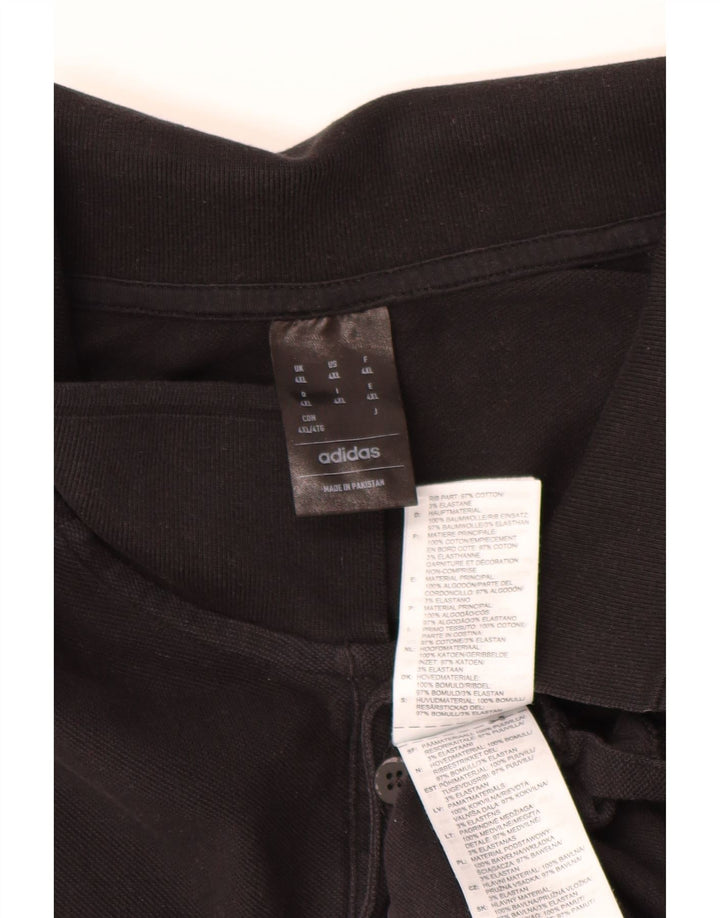 Adidas Mens Polo Shirt 4XL Black Cotton