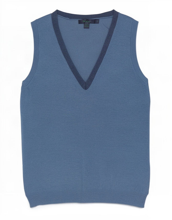 Boden Womens Vest Tank Top UK 10 Small Blue Cotton