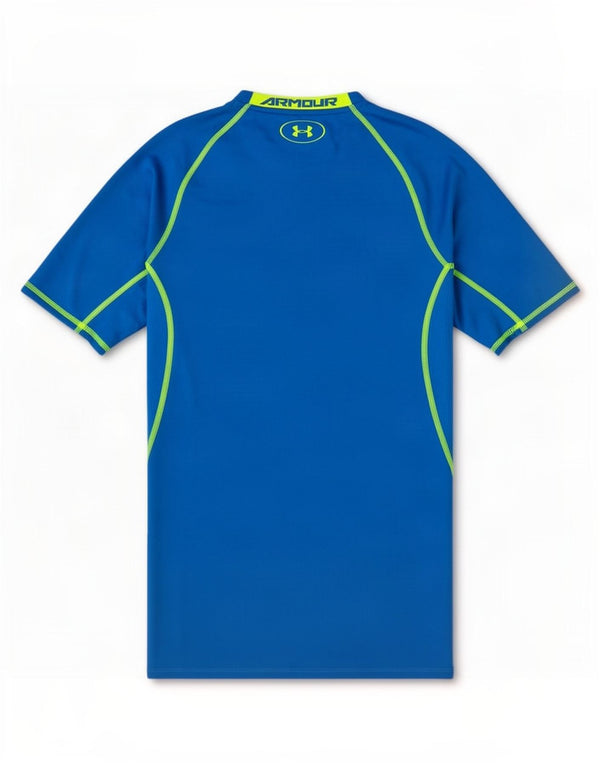 Under Armour Mens Heat Gear T-Shirt Top Medium Blue Polyester