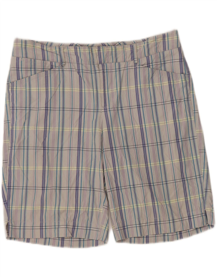 DOCKERS Womens Casual Shorts US 8 Medium W34 Grey Check Cotton