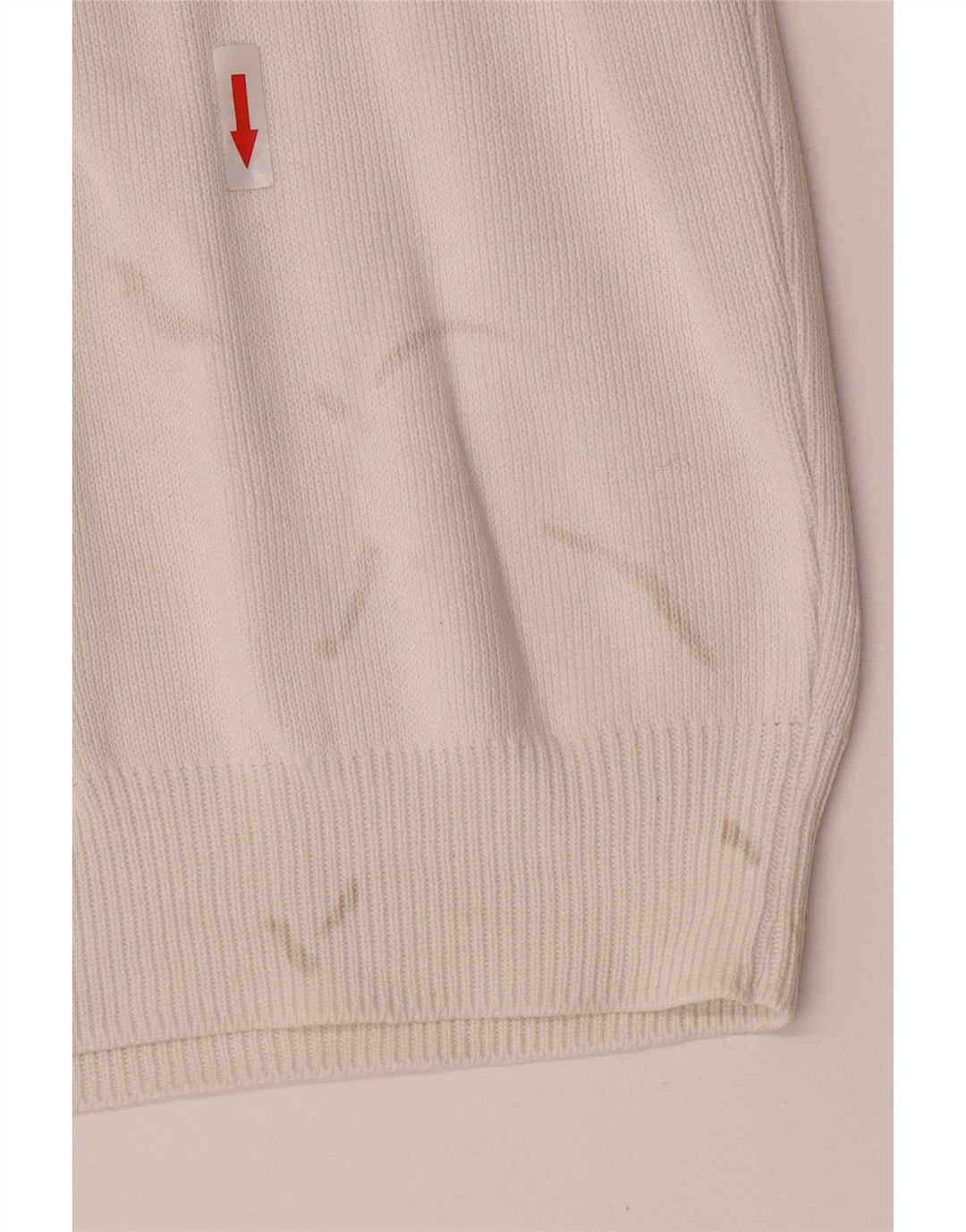 Zara Mens Crew Neck Jumper Sweater Large White Cotton