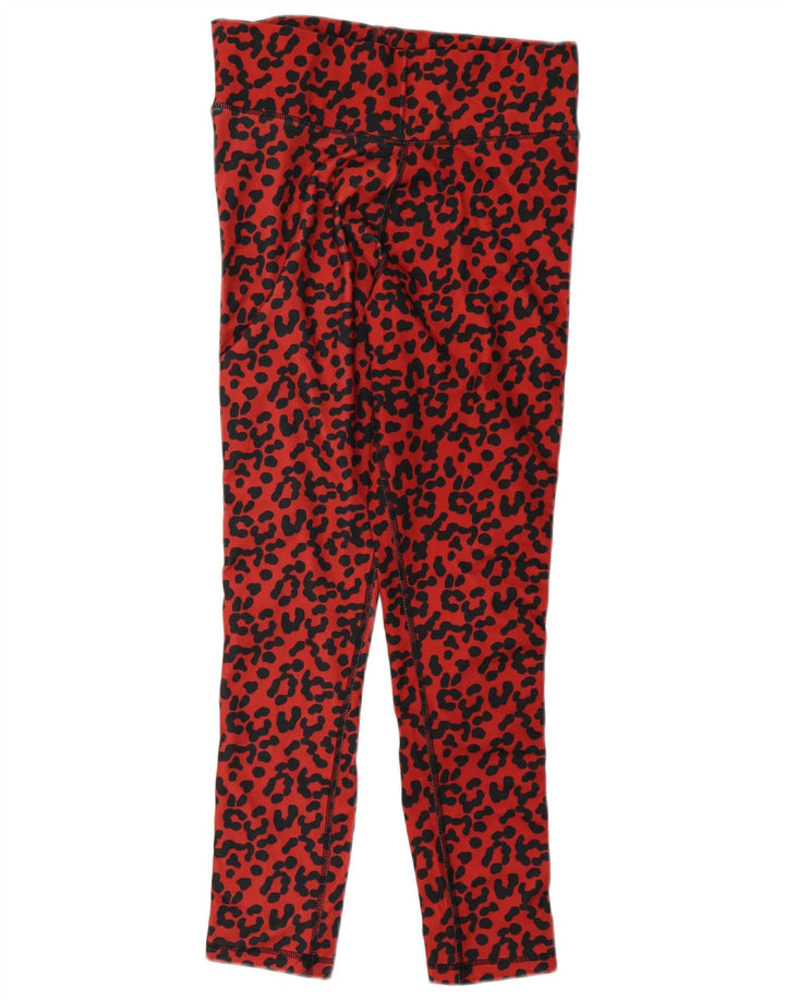 Guess Womens Graphic Crop Leggings UK 14 Large Red Animal Print Polyester