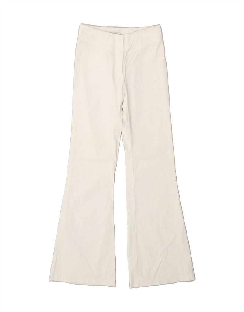 PIMKIE Womens Flare Casual Trousers W24 L31 White | Vintage Pimkie | Thrift | Second-Hand Pimkie | Used Clothing | Messina Hembry 