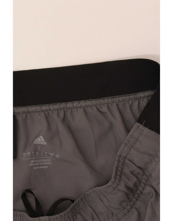 Adidas Mens Aeroready Sport Shorts Large Grey Colourblock Polyester