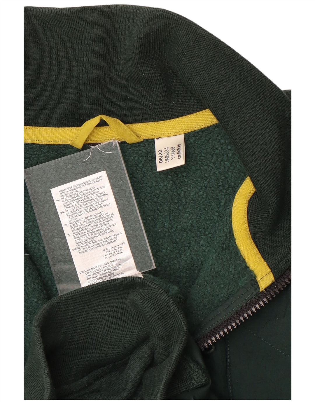 Adidas Mens Tracksuit Top Jacket Medium Green Cotton