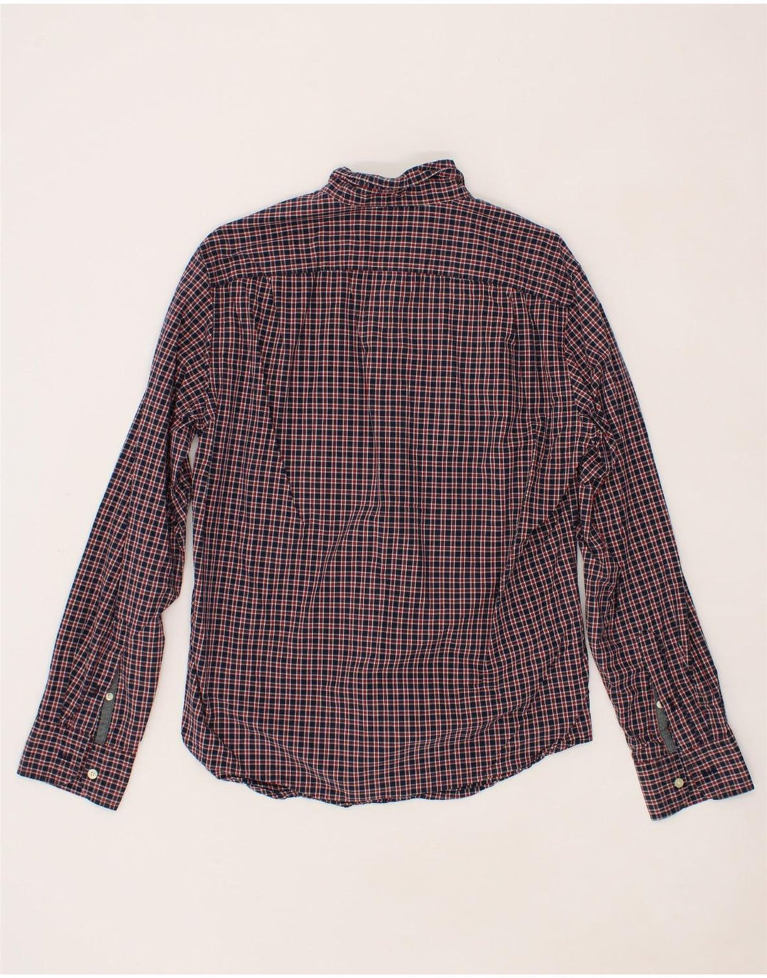 J. CREW Mens Shirt Medium Navy Blue Check Cotton Vintage J. Crew and Second-Hand J. Crew from Messina Hembry 