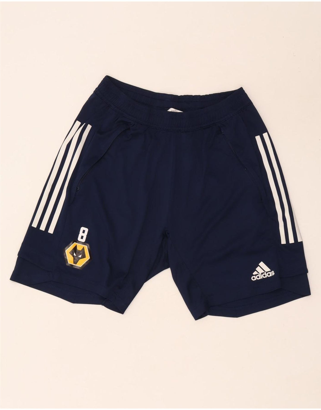Adidas Mens Wolverhampton Wanderers Sport Shorts Medium Navy Blue Polyester