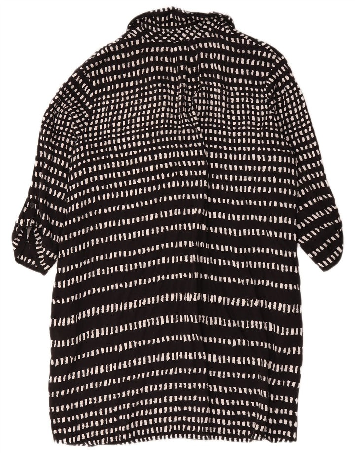 Hobbs Womens 3/4 Sleeve Basic Dress UK 18 XL  Black Geometric Viscose
