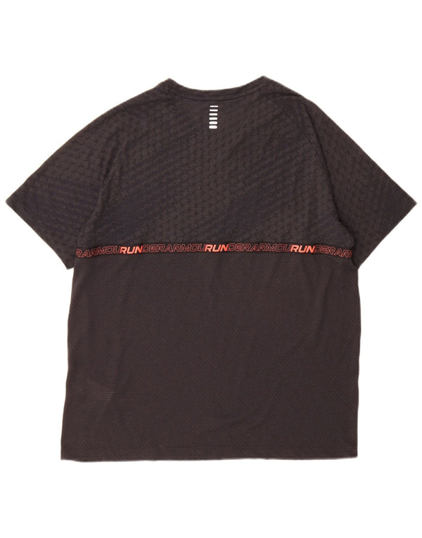 Under Armour Mens Heat Gear Graphic T-Shirt Top Large Black Geometric