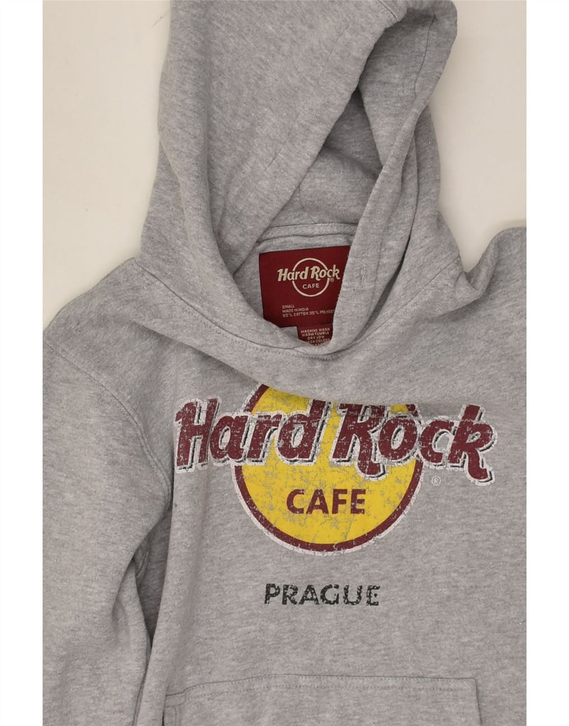 HARD ROCK CAFE Womens Prague Graphic Hoodie Jumper UK 10 Small Grey Cotton | Vintage Hard Rock Cafe | Thrift | Second-Hand Hard Rock Cafe | Used Clothing | Messina Hembry 