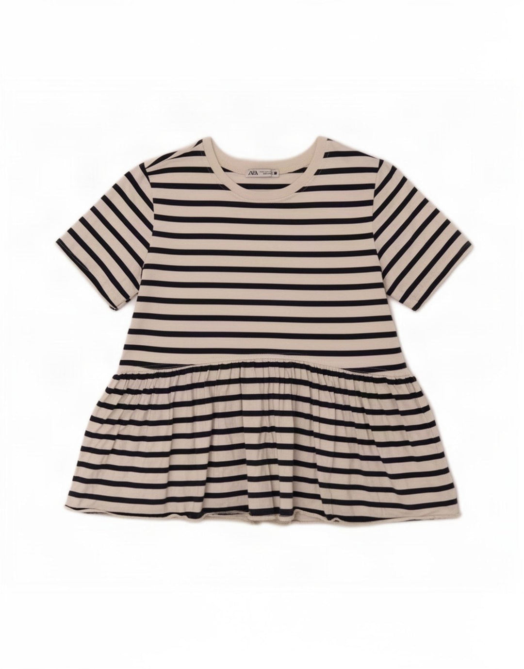 Zara Womens Blouse Top UK 10 Small White Striped