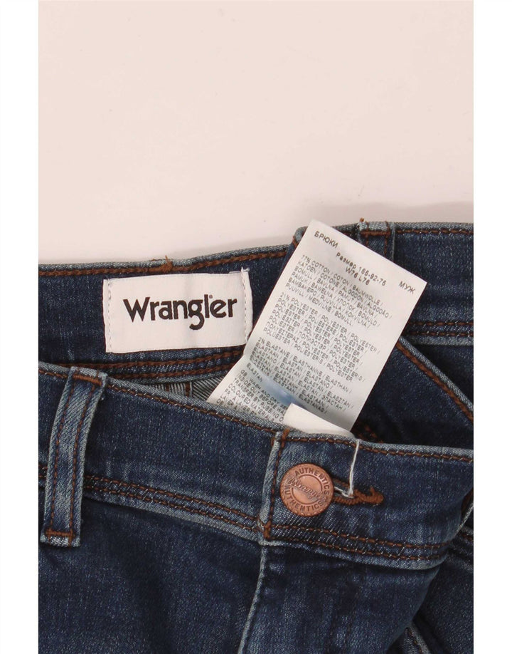 Wrangler Mens Texas Slim Jeans W30 L30 Navy Blue Cotton
