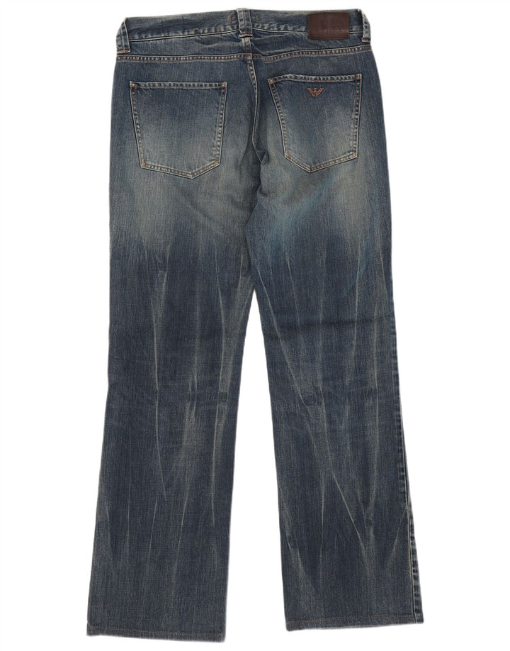 ARMANI Mens Regular Fit Bootcut Jeans W33 L32 Blue Cotton