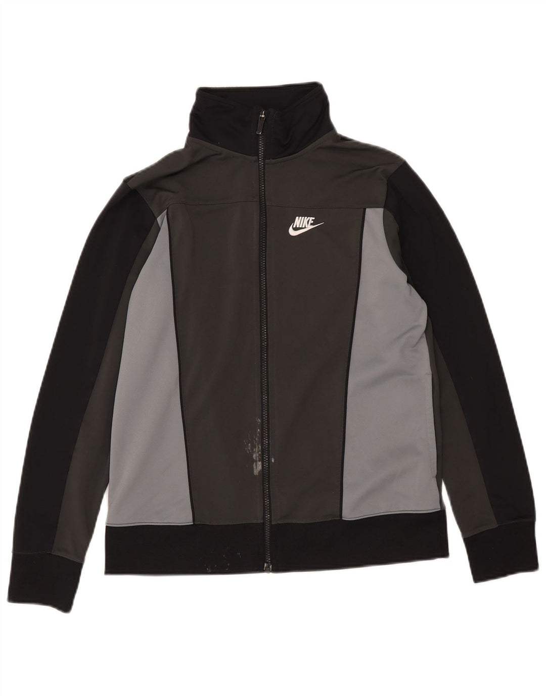 Nike Boys Tracksuit Top Jacket 13-14 Years XL Grey Colourblock Polyester