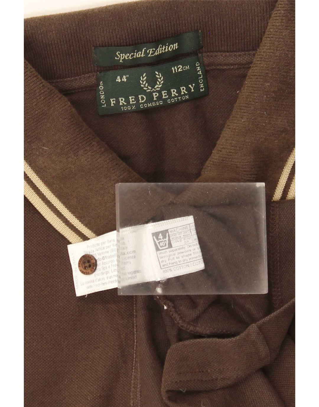 Fred Perry Mens Special Edition Polo Shirt Large Brown Cotton