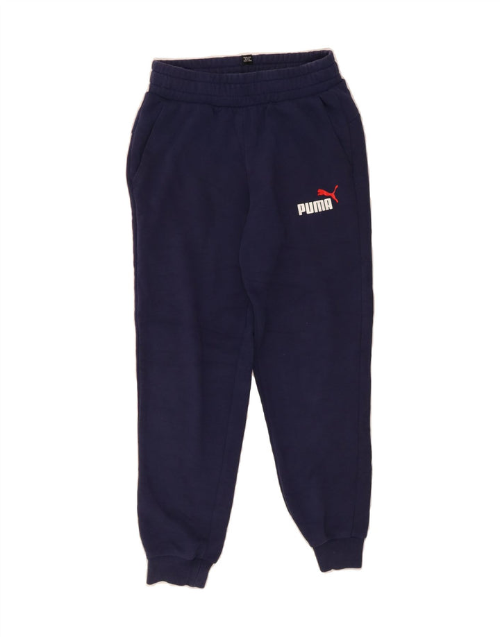 PUMA Boys Tracksuit Trousers Joggers 9-10 Years Medium Navy Blue Cotton Vintage Puma and Second-Hand Puma from Messina Hembry 