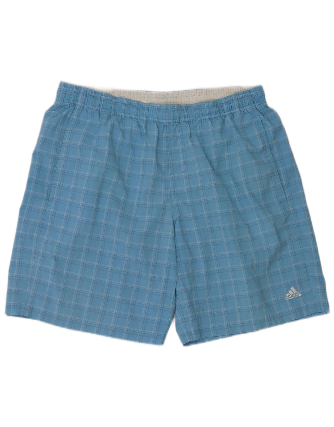 Adidas Mens Swimming Shorts Large  Blue Check Polyester